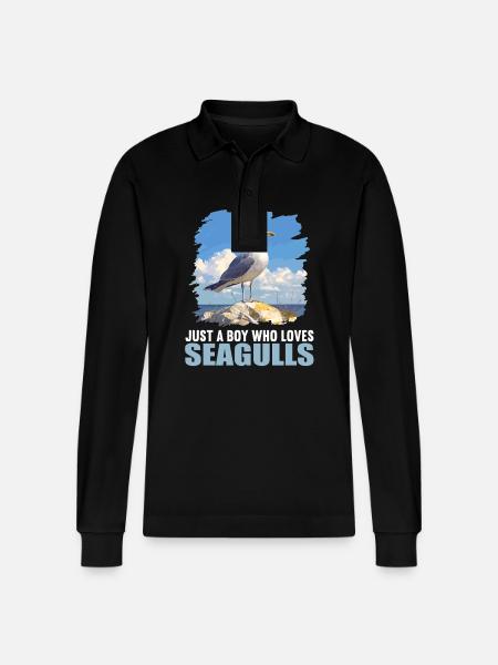 Möwen Möwe - Stanley/Stella Unisex Bio-Langarm-Poloshirt Prepster - Schwarz