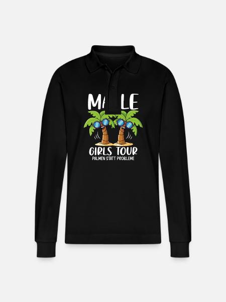 Malle Girls Tour - Stanley/Stella Organic Unisex Long-Sleeved Polo Shirt Prepster - black