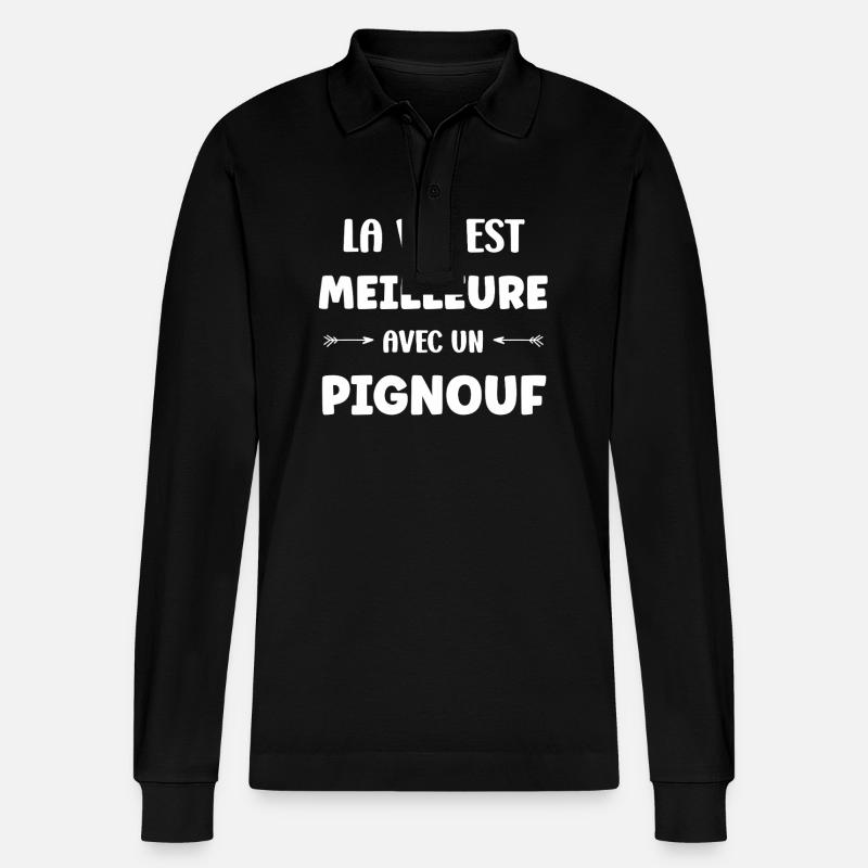 pignouf - Polo à manches longues bio PREPSTER Stanley/Stella Unisexe - noir