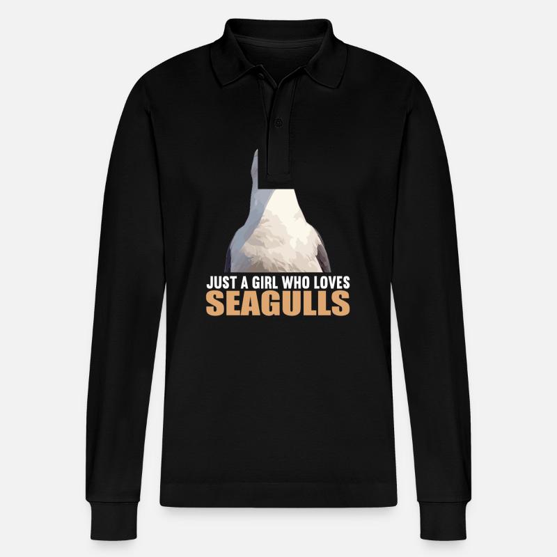 Möwen Möwe - Stanley/Stella Unisex Bio-Langarm-Poloshirt Prepster - Schwarz
