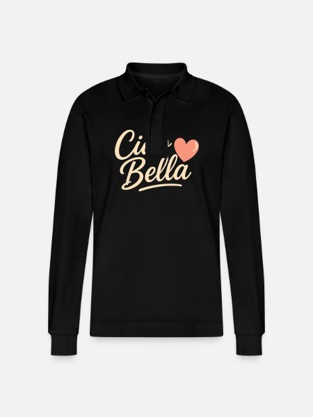 Ciao Bella - Stanley/Stella Organic Unisex Long-Sleeved Polo Shirt Prepster - black