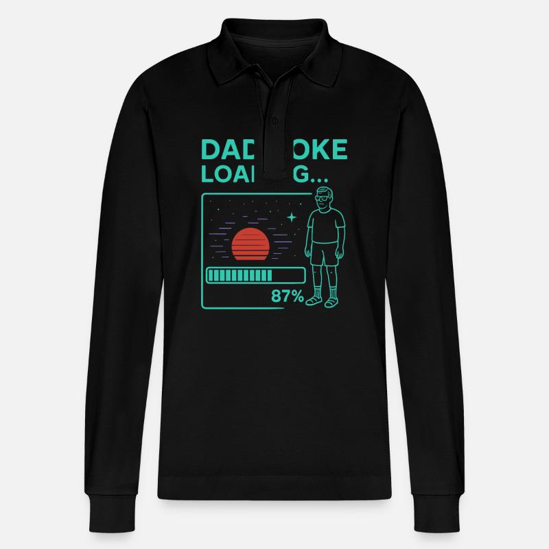 Dad Joke Loading - Stanley/Stella Unisex Bio-Langarm-Poloshirt Prepster - Schwarz