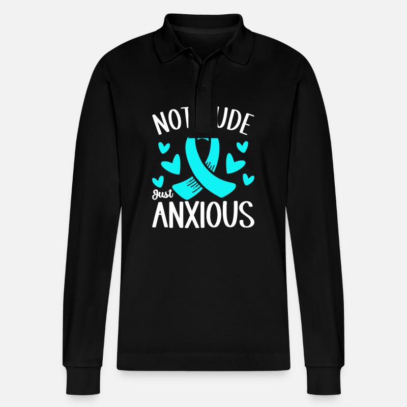 Angststörung Anxiety disorder - Stanley/Stella Unisex Bio-Langarm-Poloshirt Prepster - Schwarz