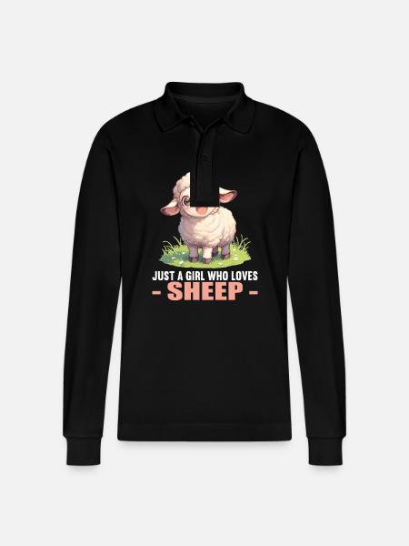 Sheep Sheep - Stanley/Stella Organic Unisex Long-Sleeved Polo Shirt Prepster - black