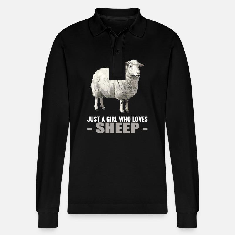 Schafe Schaf - Stanley/Stella Unisex Bio-Langarm-Poloshirt Prepster - Schwarz