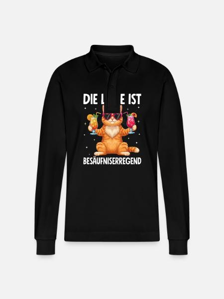 The situation is drunkenness - Stanley/Stella Organic Unisex Long-Sleeved Polo Shirt Prepster - black