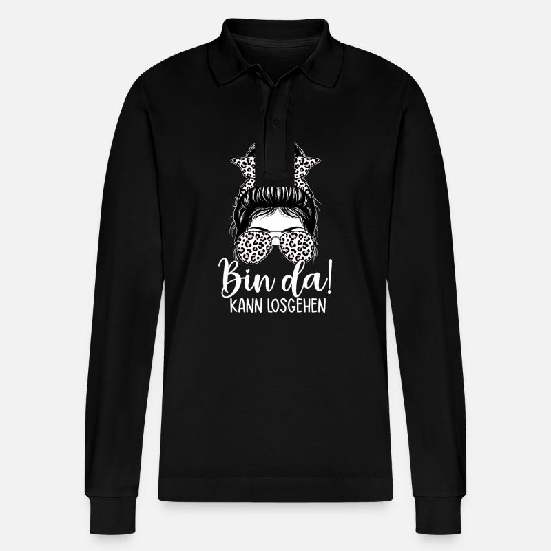Bin Da Kann Losgehen - Stanley/Stella Unisex Bio-Langarm-Poloshirt Prepster - Schwarz