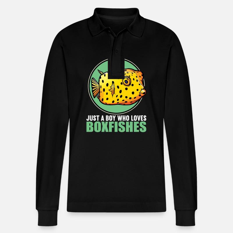 Kofferfische Kofferfisch - Stanley/Stella Unisex Bio-Langarm-Poloshirt Prepster - Schwarz