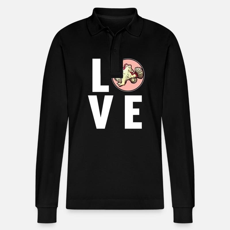 Frogfish Anglerfisch - Stanley/Stella Unisex Bio-Langarm-Poloshirt Prepster - Schwarz