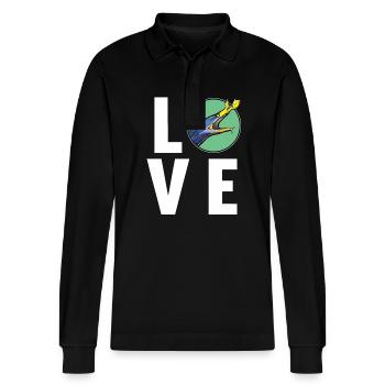 Murène nasale Murène fantôme Murène - Polo à manches longues bio PREPSTER Stanley/Stella Unisexe - noir - Devant - Anna (173cm) & Nico (186cm)
