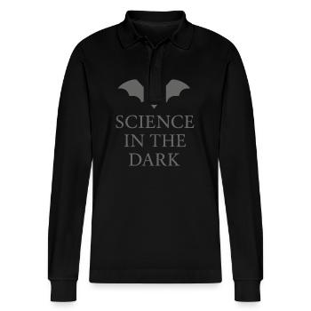 Speleology Cave Science Caving Student Geology - Stanley/Stella Organic Unisex Long-Sleeved Polo Shirt Prepster - black - Front - Anna (173cm) & Nico (186cm)