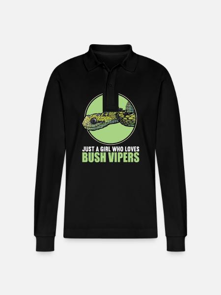 Bush Vipers Bush Viper - Stanley/Stella Organic Unisex Long-Sleeved Polo Shirt Prepster - black