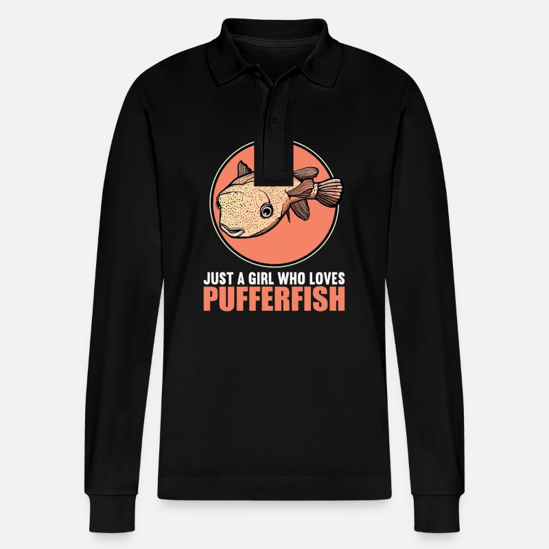 Kugelfische Kugelfisch - Stanley/Stella Unisex Bio-Langarm-Poloshirt Prepster - Schwarz