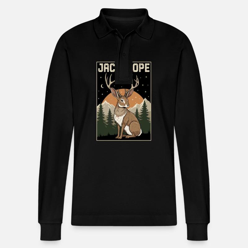 Jackalope - Polo à manches longues bio PREPSTER Stanley/Stella Unisexe - noir