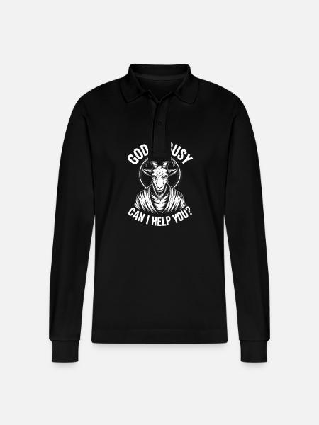 Dieu est occupé ! Athéisme Satanisme - Polo à manches longues bio PREPSTER Stanley/Stella Unisexe - noir