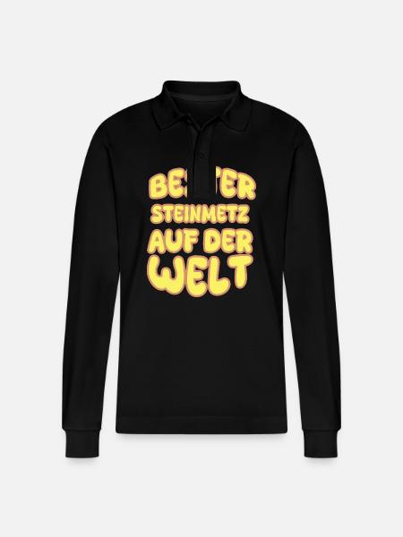 Stonemason as a vocation - Stanley/Stella Organic Unisex Long-Sleeved Polo Shirt Prepster - black