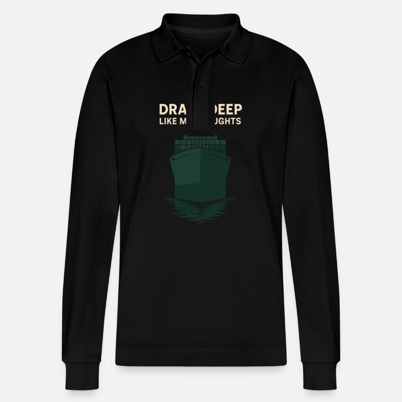 Schiff-sichtgerät Containerschiff Frachtschiff - Stanley/Stella Unisex Bio-Langarm-Poloshirt Prepster - Schwarz