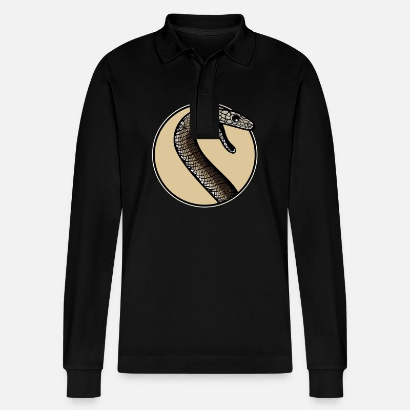 Mambas Mamba - Stanley/Stella Unisex Bio-Langarm-Poloshirt Prepster - Schwarz
