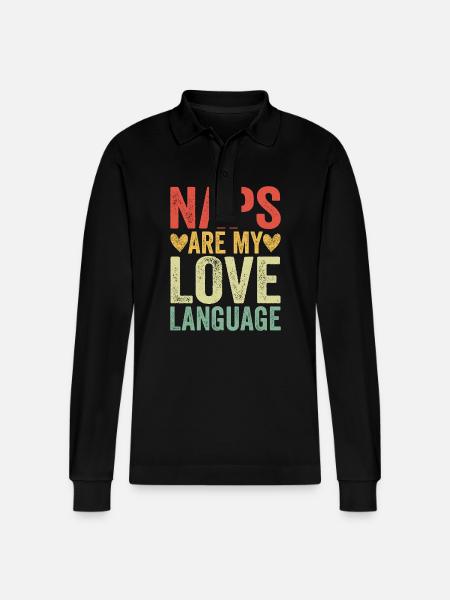 Naps Are My Love Language - Stanley/Stella Organic Unisex Long-Sleeved Polo Shirt Prepster - black