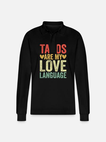 Tacos Are My Love Language - Stanley/Stella Organic Unisex Long-Sleeved Polo Shirt Prepster - black