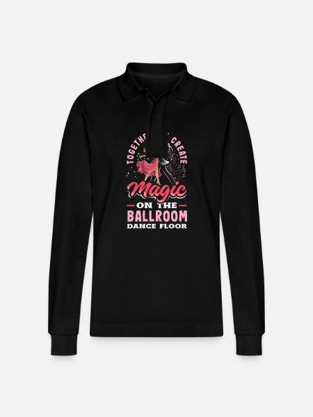 Ballroom Dance Dance Partners Dancers - Stanley/Stella Organic Unisex Long-Sleeved Polo Shirt Prepster - black