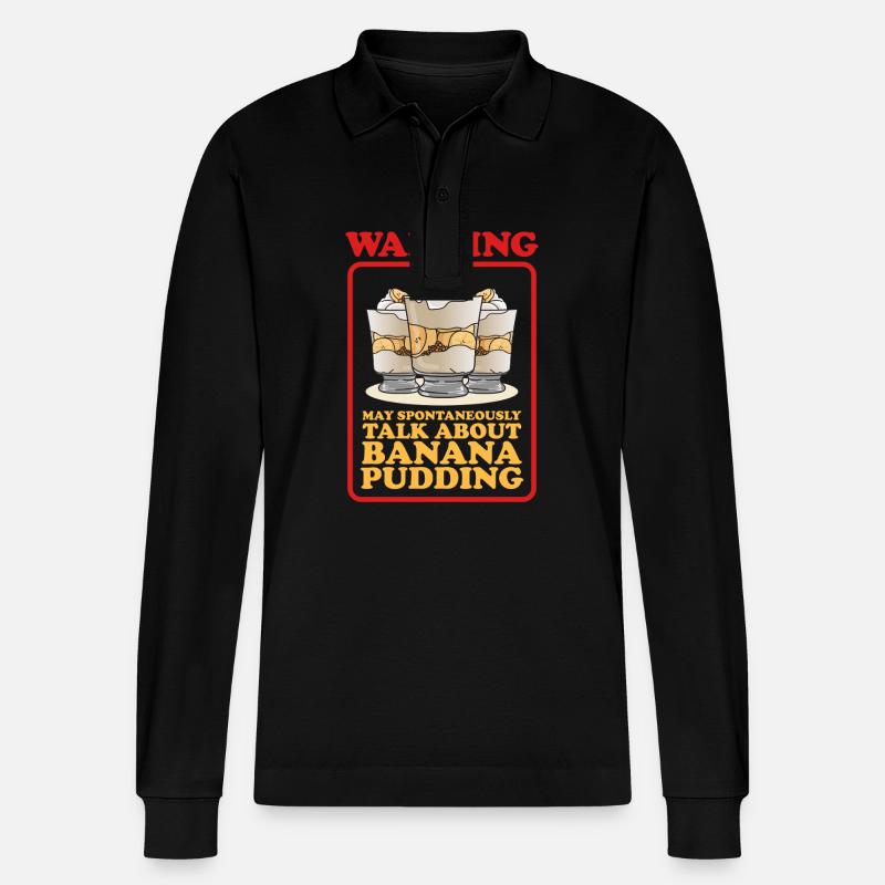 Bananenpudding Bananen Pudding Geschenke - Stanley/Stella Unisex Bio-Langarm-Poloshirt Prepster - Schwarz