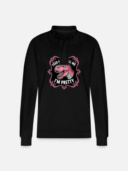 Feed Me & Tell Me I'm Pretty - Stanley/Stella Prepster økologisk unisex langærmet poloshirt - sort