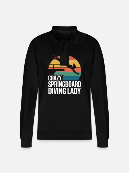 Diving diving board - Stanley/Stella Organic Unisex Long-Sleeved Polo Shirt Prepster - black