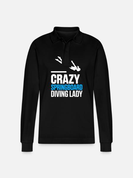 Diving diving board - Stanley/Stella Organic Unisex Long-Sleeved Polo Shirt Prepster - black