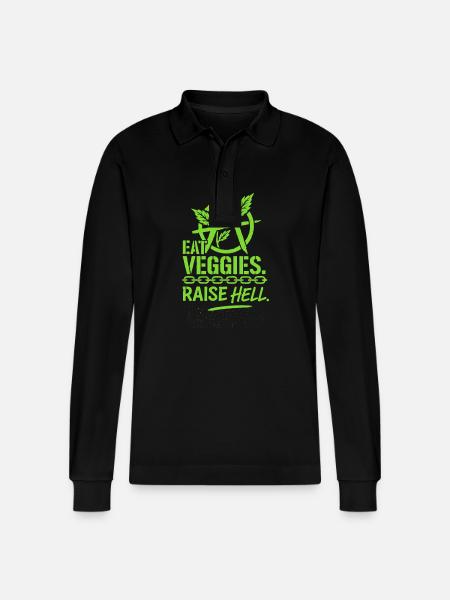 Vegan Punk Rebel Vegan Vegan Anarchist Vegan - Stanley/Stella Organic Unisex Long-Sleeved Polo Shirt Prepster - black