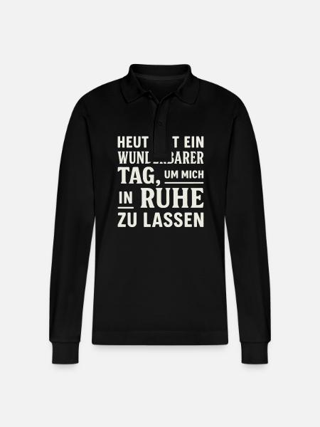 Leave alone – sarcastic design - Stanley/Stella Organic Unisex Long-Sleeved Polo Shirt Prepster - black