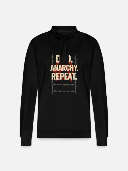 Punk Dad Alternative Paternity Rebellious - Stanley/Stella Organic Unisex Long-Sleeved Polo Shirt Prepster - black