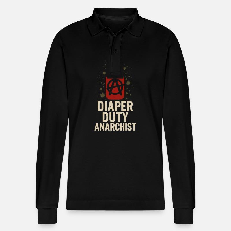 Punk Dad Alternative Vaterschaft Rebellischer - Stanley/Stella Unisex Bio-Langarm-Poloshirt Prepster - Schwarz