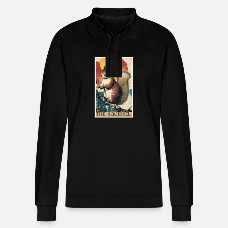 Eichhörnchen - Stanley/Stella Unisex Bio-Langarm-Poloshirt Prepster - Schwarz