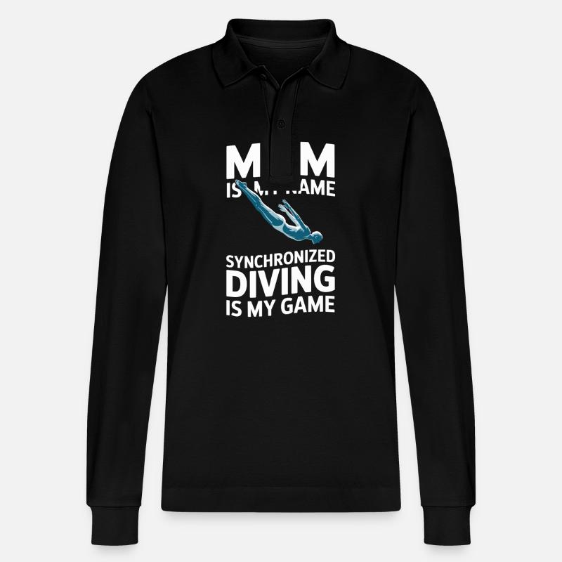 Kunstspringen Turmspringer Sprungbrett - Stanley/Stella Unisex Bio-Langarm-Poloshirt Prepster - Schwarz