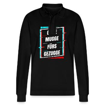 Geile Mugge Fuers Gezugge EDM DJ Tanzen Musik Rave - Stanley/Stella Unisex Bio-Langarm-Poloshirt Prepster - Schwarz - Vorne - Anna (173cm) & Nico (186cm)