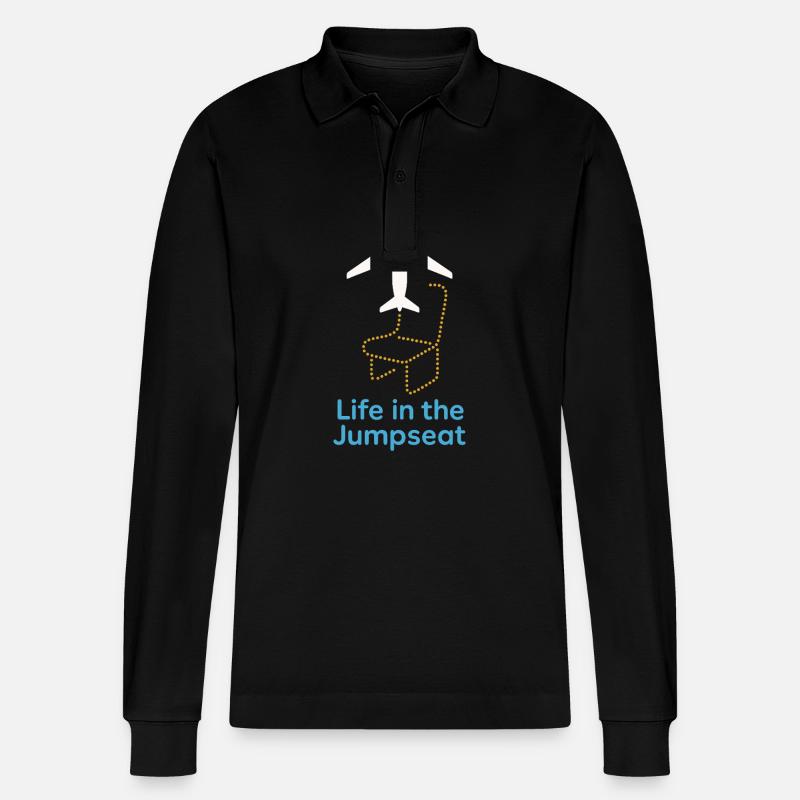 Flugbegleiter Kabinencrew Leben Luftfahrt - Stanley/Stella Unisex Bio-Langarm-Poloshirt Prepster - Schwarz