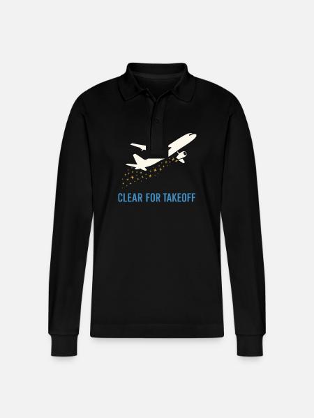 Flugbegleiter Kabinencrew Leben Luftfahrt - Stanley/Stella Unisex Bio-Langarm-Poloshirt Prepster - Schwarz