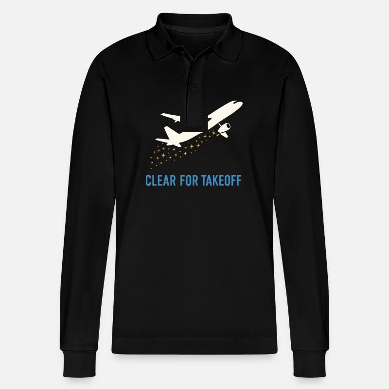 Flugbegleiter Kabinencrew Leben Luftfahrt - Stanley/Stella Unisex Bio-Langarm-Poloshirt Prepster - Schwarz