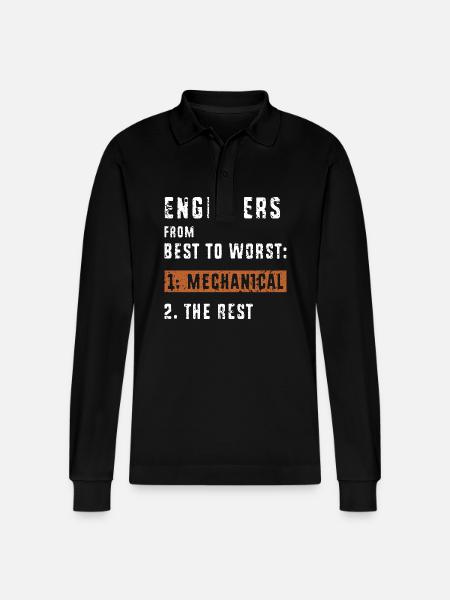 Mechanical Engineer - Stanley/Stella Organic Unisex Long-Sleeved Polo Shirt Prepster - black