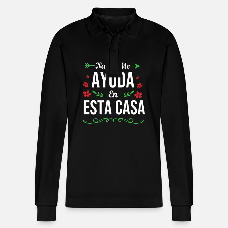 Latina Mutter Latino - Stanley/Stella Unisex Bio-Langarm-Poloshirt Prepster - Schwarz