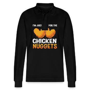 Chicken Nuggets - Stanley/Stella Unisex Bio-Langarm-Poloshirt Prepster - Schwarz - Vorne - Anna (173cm) & Nico (186cm)
