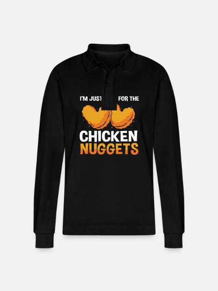 Chicken Nuggets - Stanley/Stella Organic Unisex Long-Sleeved Polo Shirt Prepster - black