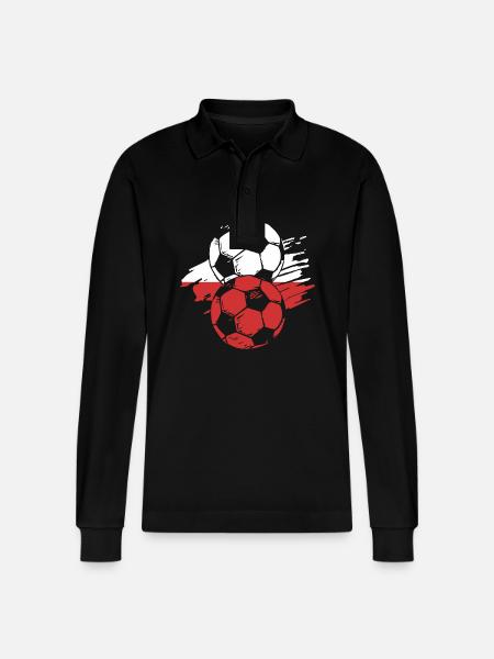 Poland Polish - Stanley/Stella Organic Unisex Long-Sleeved Polo Shirt Prepster - black