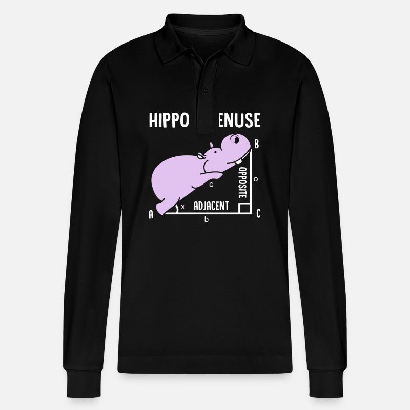 Nilpferd - Stanley/Stella Unisex Bio-Langarm-Poloshirt Prepster - Schwarz