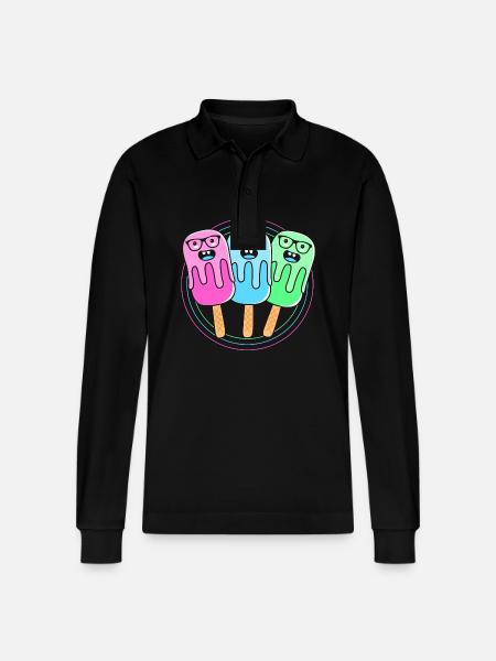 Pool Party - Stanley/Stella Organic Unisex Long-Sleeved Polo Shirt Prepster - black