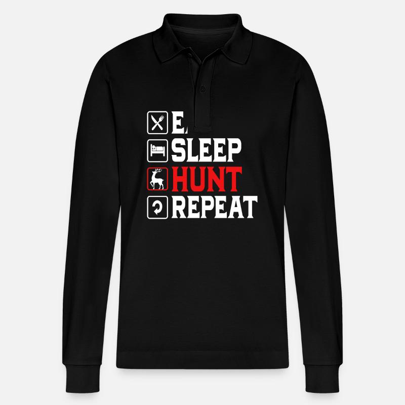 Jäger Jagen - Stanley/Stella Unisex Bio-Langarm-Poloshirt Prepster - Schwarz