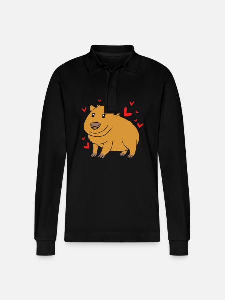 Capybara - Polo à manches longues bio PREPSTER Stanley/Stella Unisexe - noir
