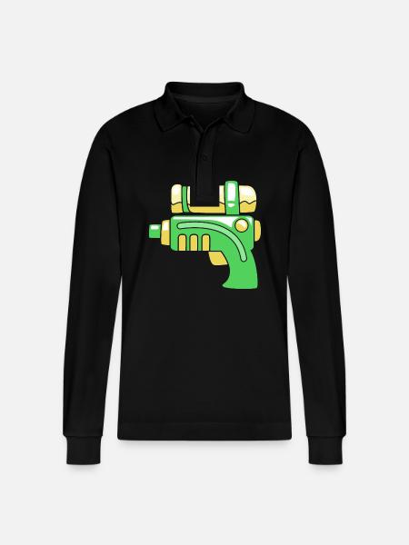 Water pistol - Stanley/Stella Organic Unisex Long-Sleeved Polo Shirt Prepster - black