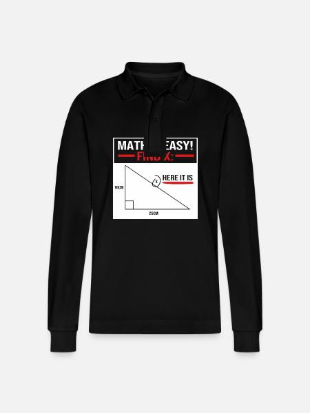 Mathematics - Stanley/Stella Organic Unisex Long-Sleeved Polo Shirt Prepster - black